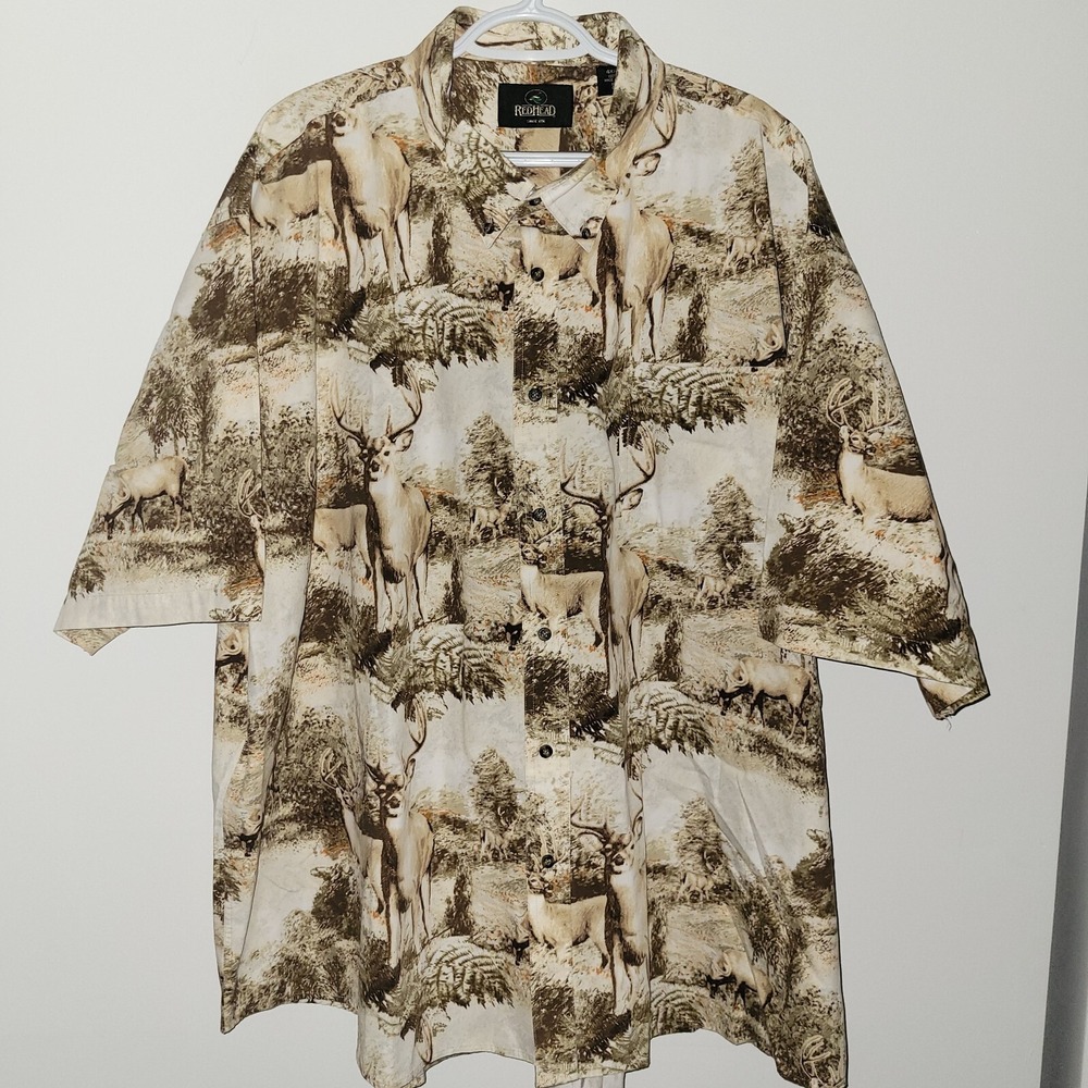 RedHead Short Sleeve Button Down Shirt Men's Size 4X Deer Hunting Outdoor